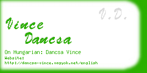 vince dancsa business card